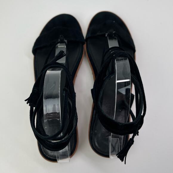 FRYE Miranda Black Suede Leather Gladiator Platform Sandals - Picture 4 of 11